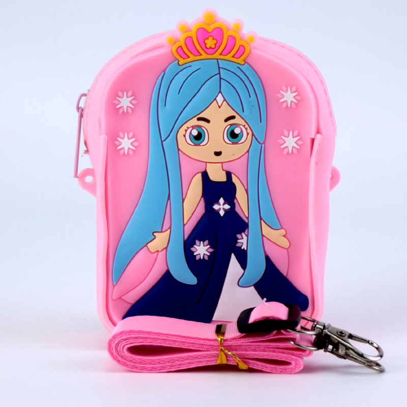 Princess Doll Silicone Bag Girls Crossbody Coin Purse with Adjustable Straps
