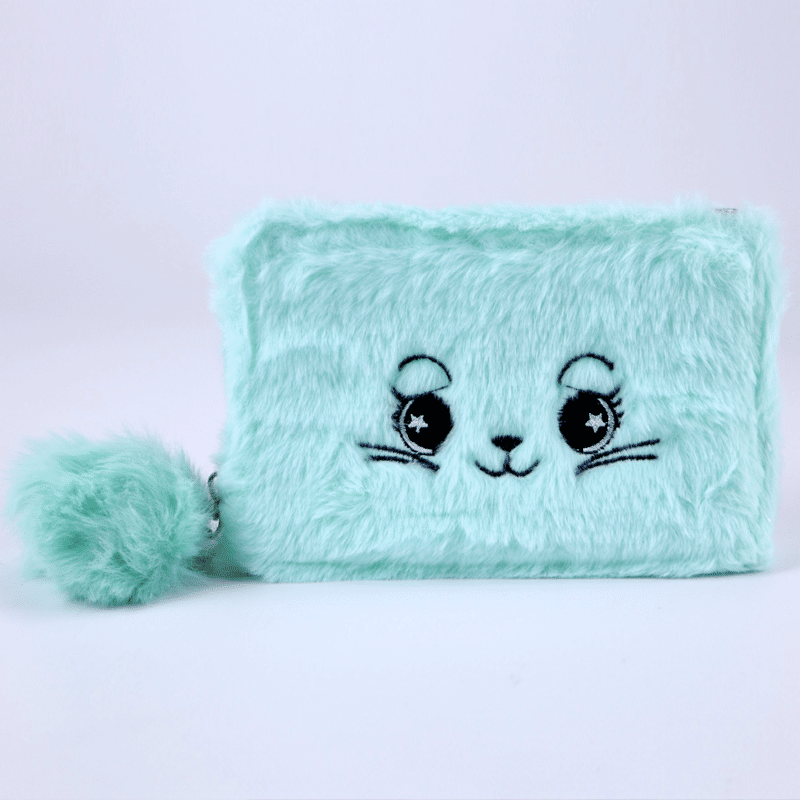 Cute Fluffy Cat Soft Plush Chain Shoulder Bag Wallet #111