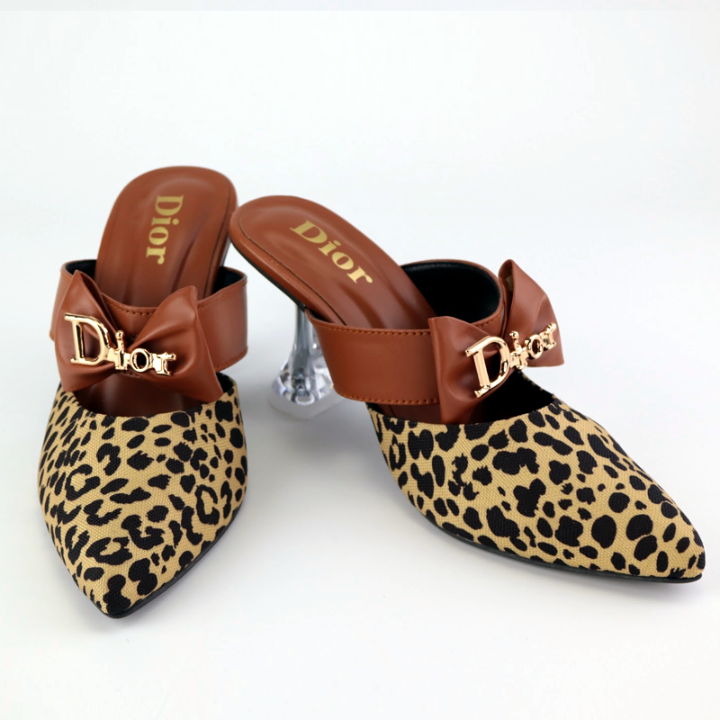 CD Bow Heel Pattern Pumps Court Shoes D-1026