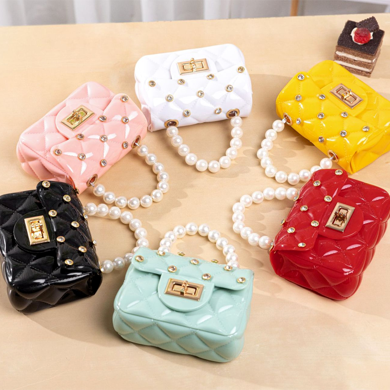 Mini Diamond Girls Jelly Hand Bag Mini Purse Shoulder Bags in Pakistan