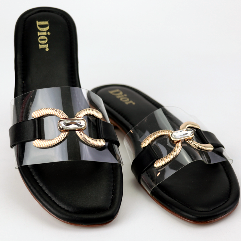 CD Transparent Chain Leather Slides #10405 #22