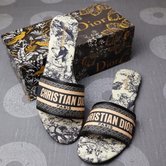 CD Dway Sandals – Beautiful Cotton Fabric Slippers Slides For Women #10370
