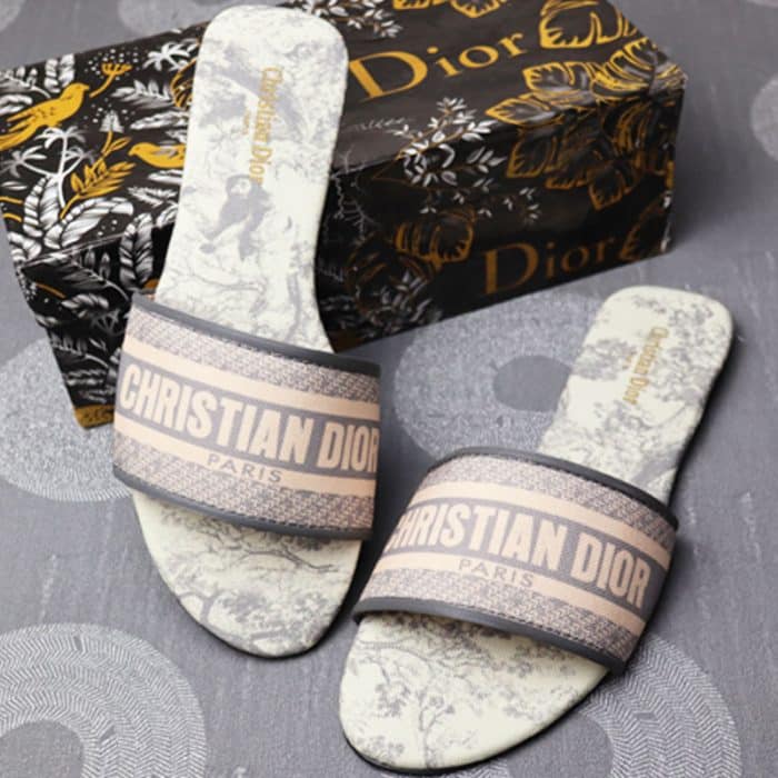CD Dway Sandals – Beautiful Cotton Fabric Slippers Slides For Women #10370 #22