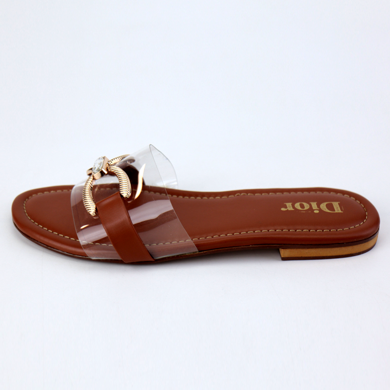 CD Transparent Chain Leather Slides #10405 #22