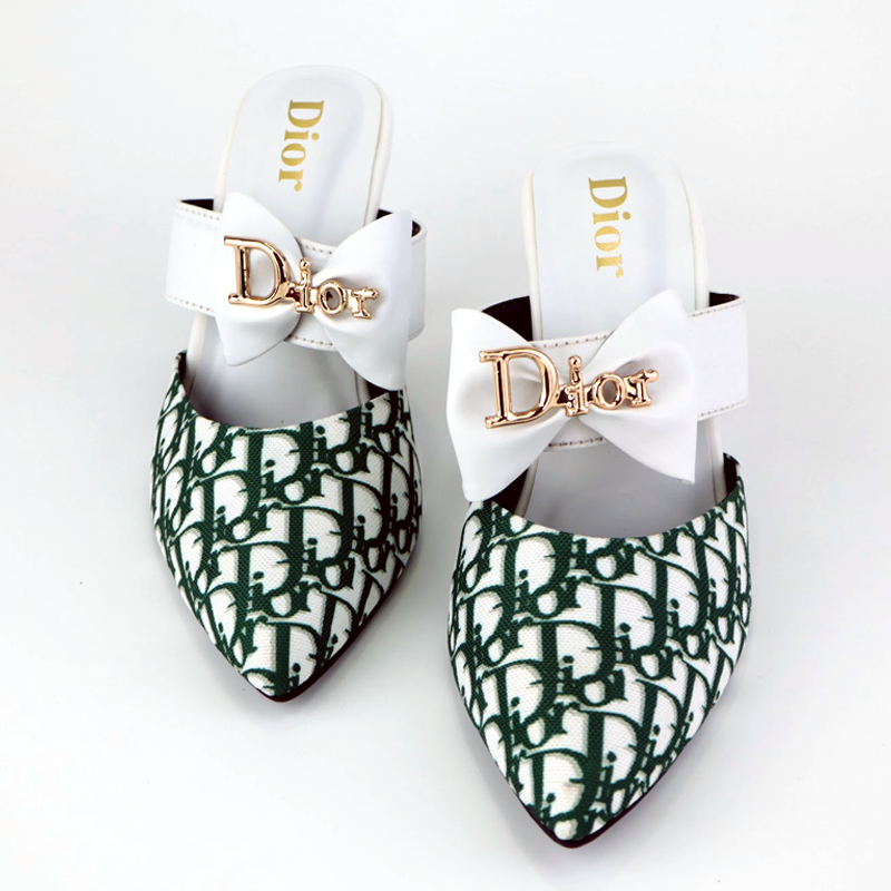 CD Bow Heel Pattern Pumps Court Shoes D-1026