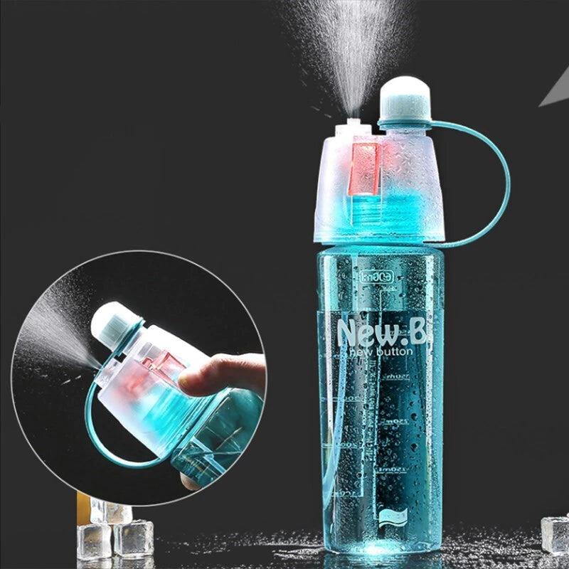 Water Bottle Mist Spray - Unbreakable Water Bottle Portable Sports Bottle Plastic Cup