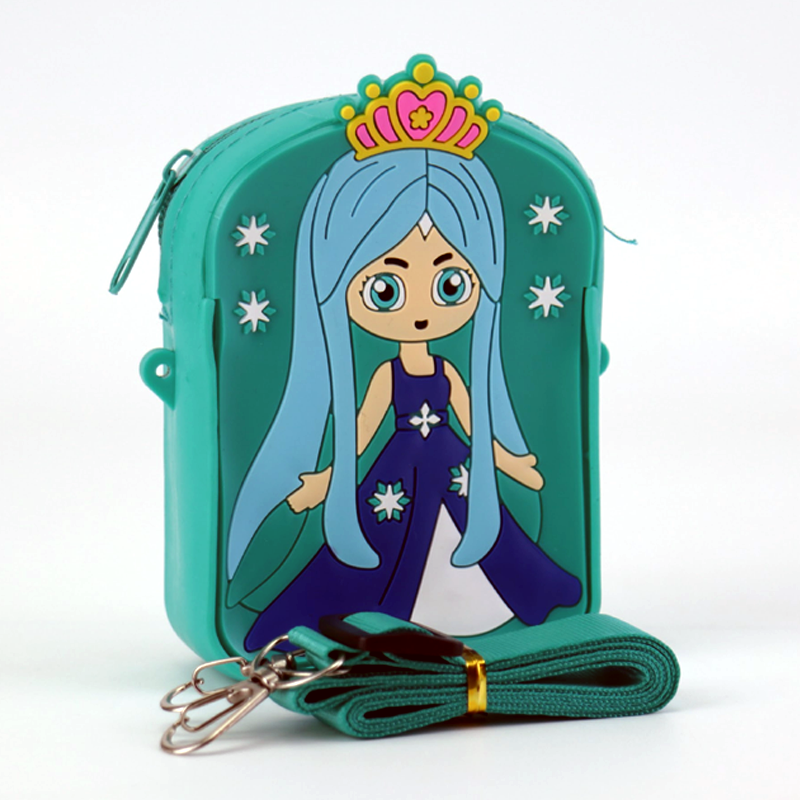 Princess Doll Silicone Bag Girls Crossbody Coin Purse with Adjustable Straps