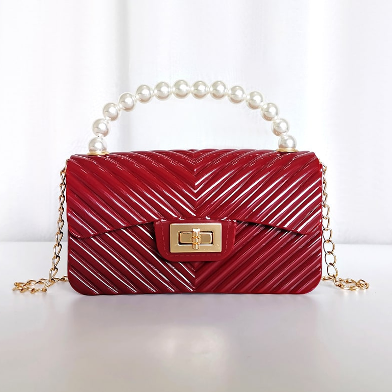 Pearl Handle Jelly Hand Bag For Women Sling Bags For Kids and Girls