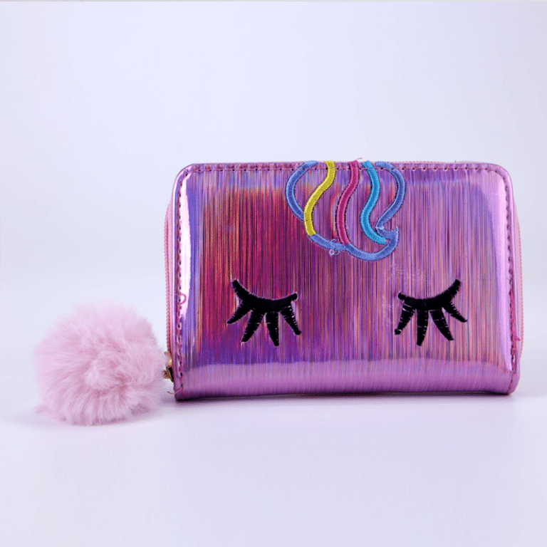 Girls Holographic Unicorn Wallet Women Kids Coin Purses Chain Shoulder Bag #111