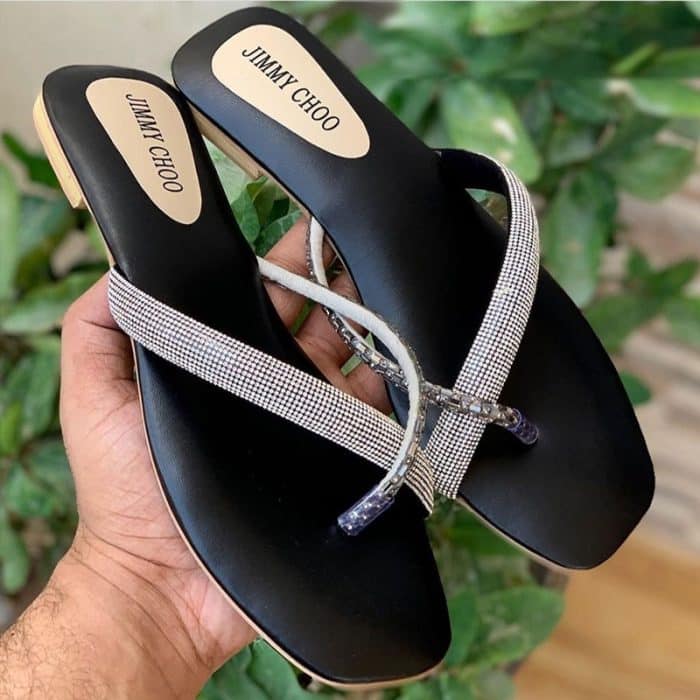 JC Rhinestone Strap Soft Low Heel Sandal #8890