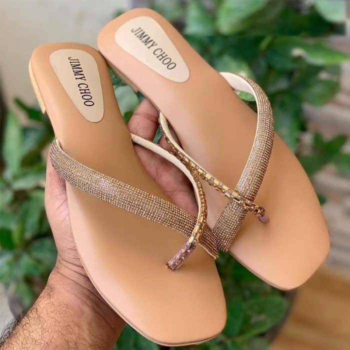 JC Rhinestone Strap Soft Low Heel Sandal #8890