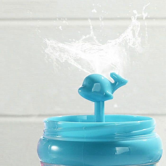 Whale Water Bottle Drop-Proof Spray Drinking Cups with Straw