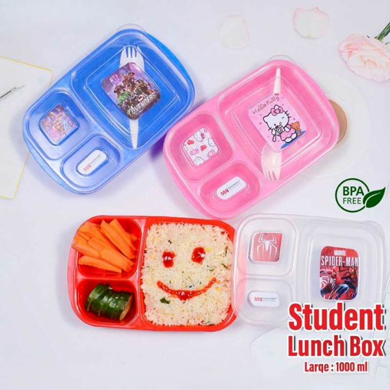 Student Lunch Box Large Multiple Portion Compartments