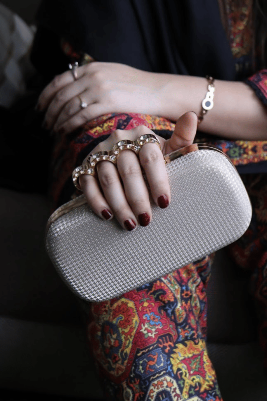 Golden hand purse hot sale