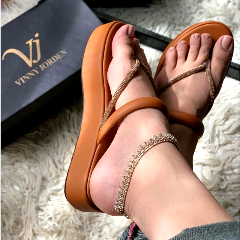 VJ Block Heels T Strap Wedges #10312 #22
