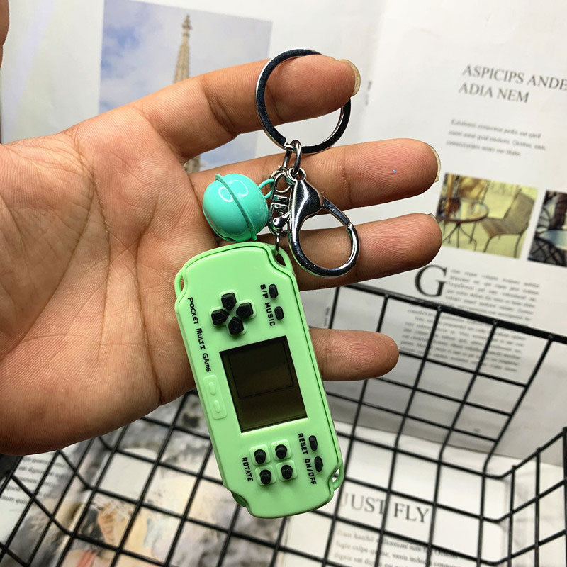 Classic Retro Brick Game Keychains Electronic Game with Hanging Chain for Birthday Gifts