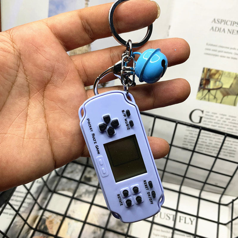 Classic Retro Brick Game Keychains Electronic Game with Hanging Chain for Birthday Gifts