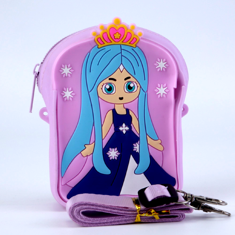 Princess Doll Silicone Bag Girls Crossbody Coin Purse with Adjustable Straps