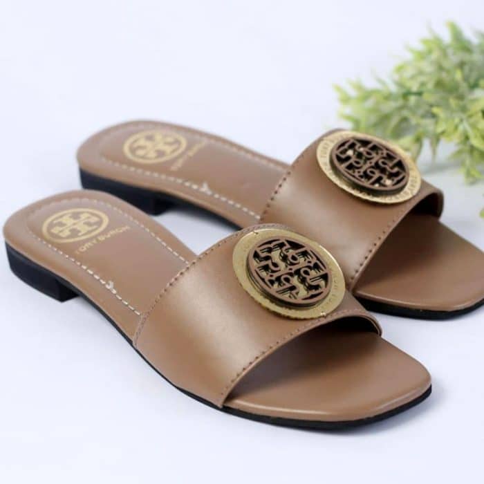 Women Sandals Slides, Round Buckle Casual Sandal Flat Open Toe Slides- #1010