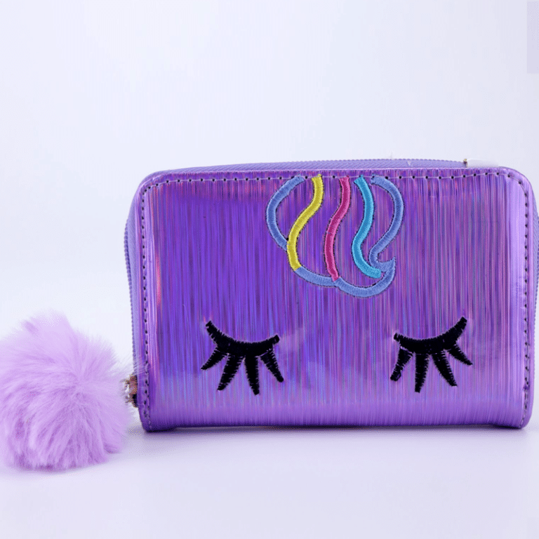 Girls Holographic Unicorn Wallet Women Kids Coin Purses Chain Shoulder Bag #111