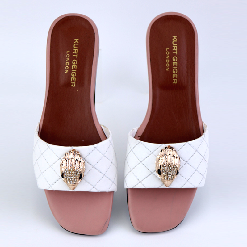 KG London Sandals Quilted Rhinestones Eagle Head Flats #10369 #22