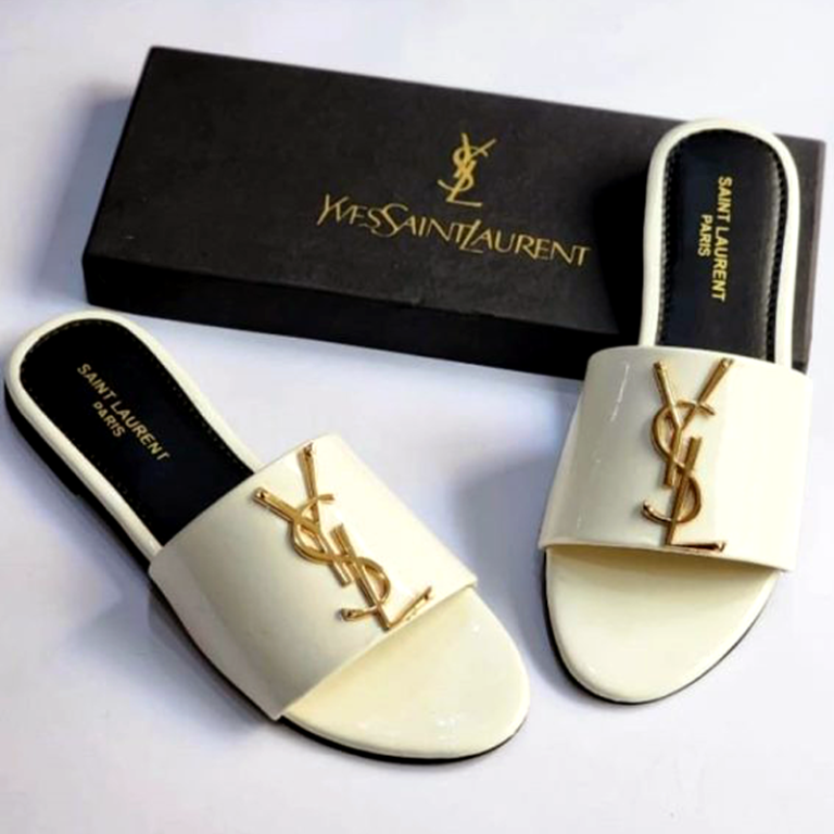 Saint laurent hot sale slides womens