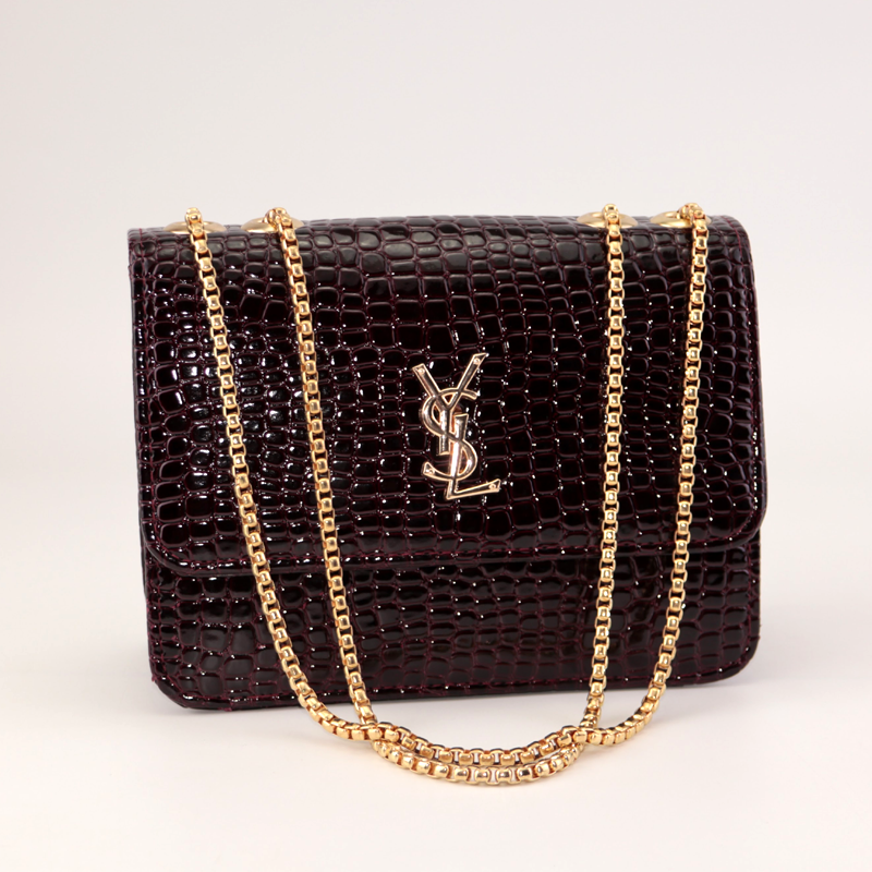 SL Crocodile Flap Open Leather Chain Shoulder Bag #YL-667 #22