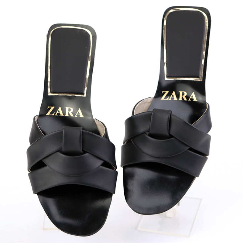 Casual Criss-Cross Leather Sliders – Flat Sandals for Everyday Comfort #10391