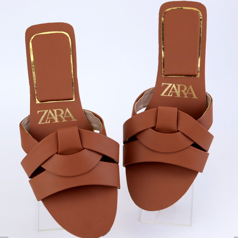 Casual Criss-Cross Leather Sliders – Flat Sandals for Everyday Comfort #10391