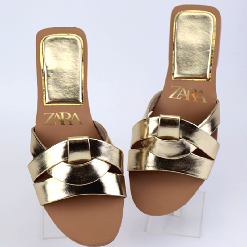 Casual Criss-Cross Leather Sliders – Flat Sandals for Everyday Comfort #10391