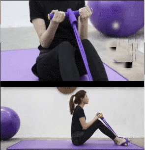 Four Tubes Sit Up Rally Yoga Resistance Band Waist Hip Belly Body Fitness Equipment