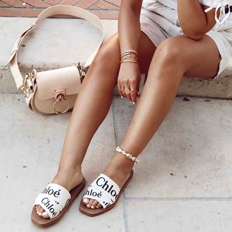 CHL Flat Sandals Criss Cross Woody Slipper Slides -#1006