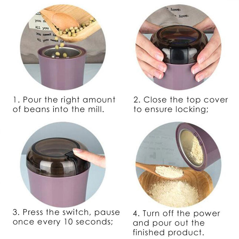 Portable Coffee Grind Bean Nuts Grains Grinder Machine 150W