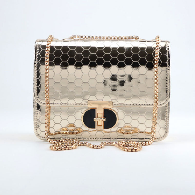 Luxury Look Textured Shoulder Bag Crossbody Bag