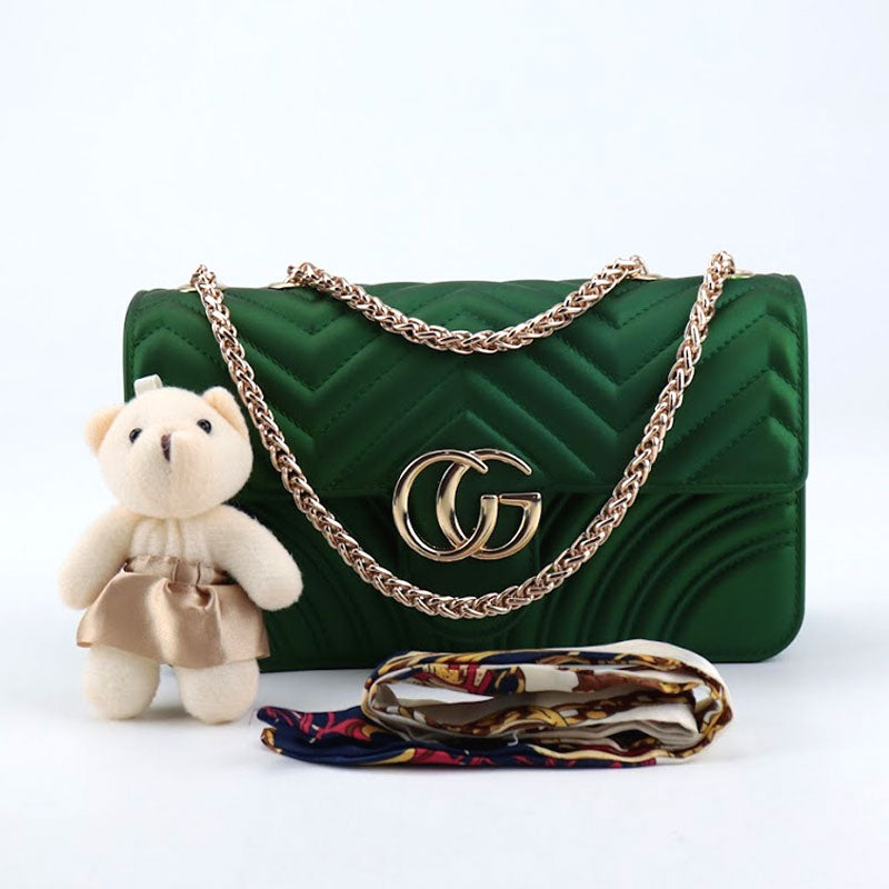 Girls Jelly Bag with Teddy Bear Hanging Chain Shoulder Bag #22