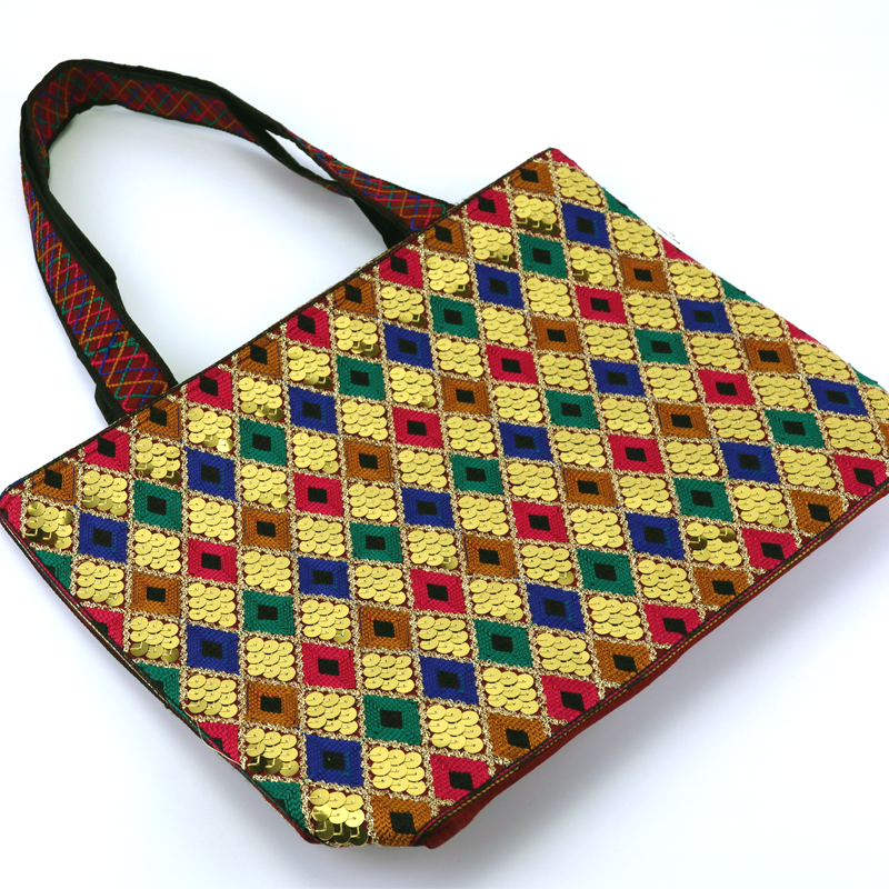 Traditional Embroidered Crafted Tote Bag Girls Women Cultural Handbags #22