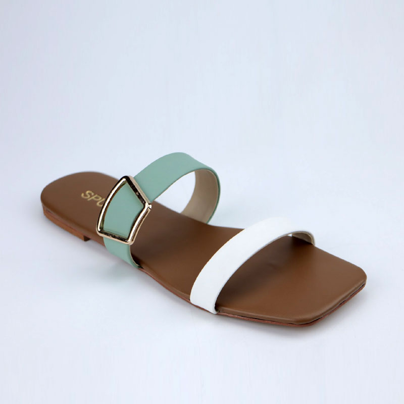 Spring Fling Flat Sandal Leather Summer Slides for Women