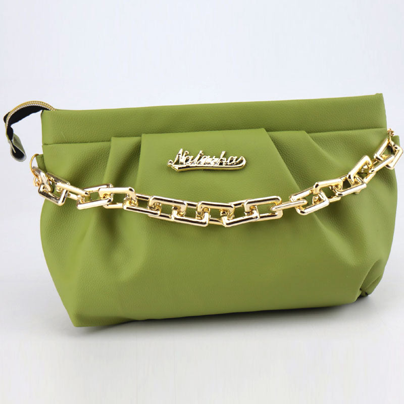 Women Cloud Ruched Dumpling Bag Chunky Chain Shoulder Clutch Purse CP-667