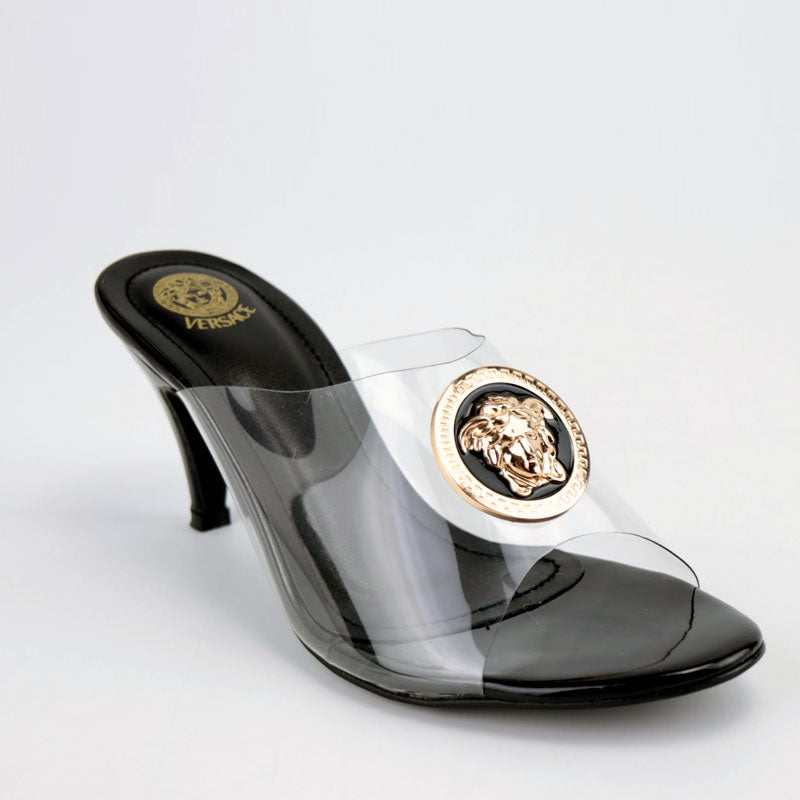 Women Transparent Clear Vinyl Stilleto Heels V-10371