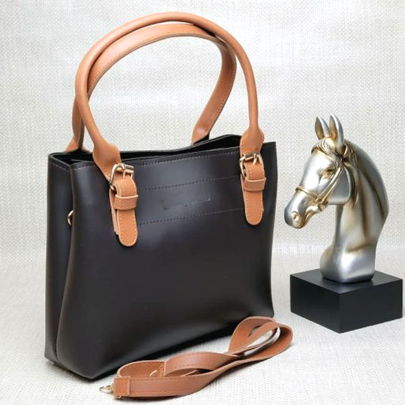 Top Handle Faux Leather Shoulder Bag for Women Ck665