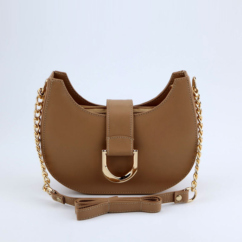 Women Saddle Bags Metal Decor Zipper Hobo Bag Long Chain Strap Shoulder Handbag #D-1567 #22
