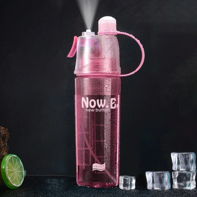 Water Bottle Mist Spray - Unbreakable Water Bottle Portable Sports Bottle Plastic Cup