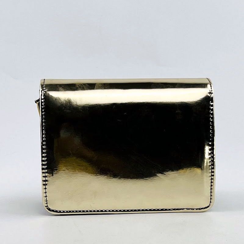 Gold Flap Crossbody Bag Flap Open Side Bag