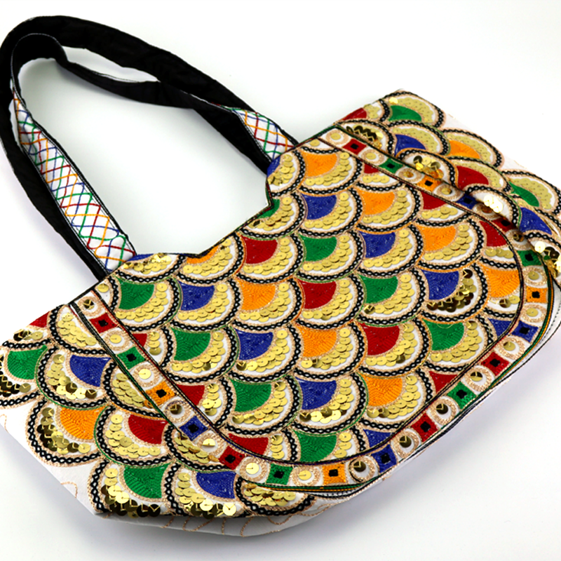 Traditional Embroidered Crafted Tote Bag Girls Women Cultural Handbags #22