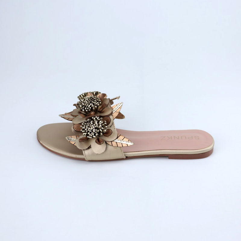 Women Floral Decor Flat Statement Slides