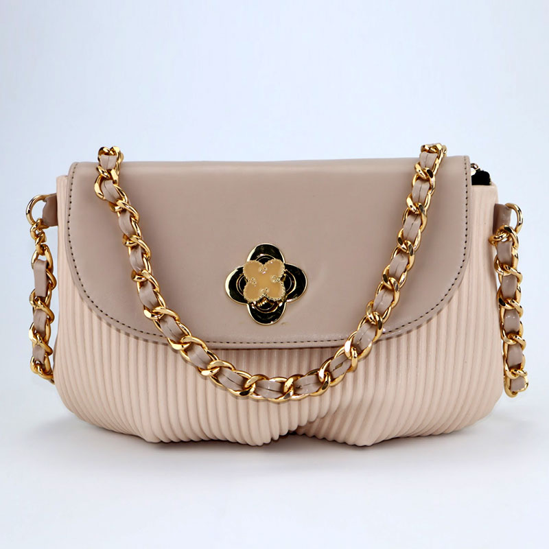 Pleated Flap Open Leather Purse Casual Handbag for Women CP#889-#22