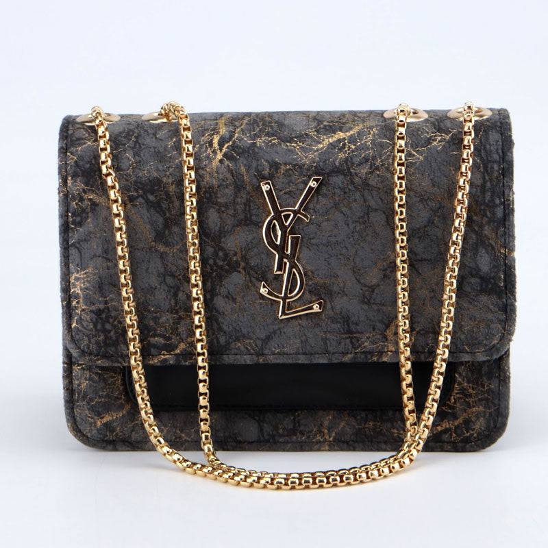 Velvet Gold Pattern Double Pocket Clutch Bag Purse YL-338