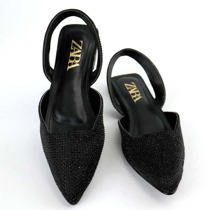 Women's Crystal Embellished Pointed Toe Gorgeous Flat Shoes-Z-1015