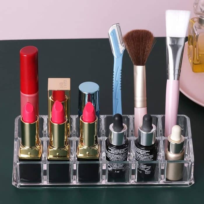 Plastic Lipstick Storage Organizer Case, Cosmetic Lipstick Organizer Acrylic Makeup Lipstick Holder