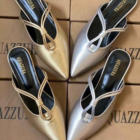 Aquazzura Metallic Shiny  Flat Cut Shoes